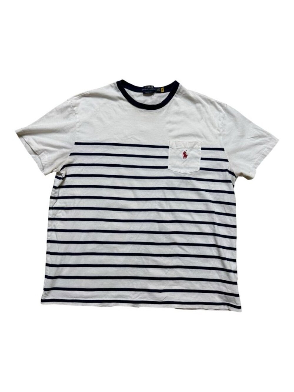 Polo Ralph Lauren Classic Fit Striped Pocket T Shirt Mens Large Cotton